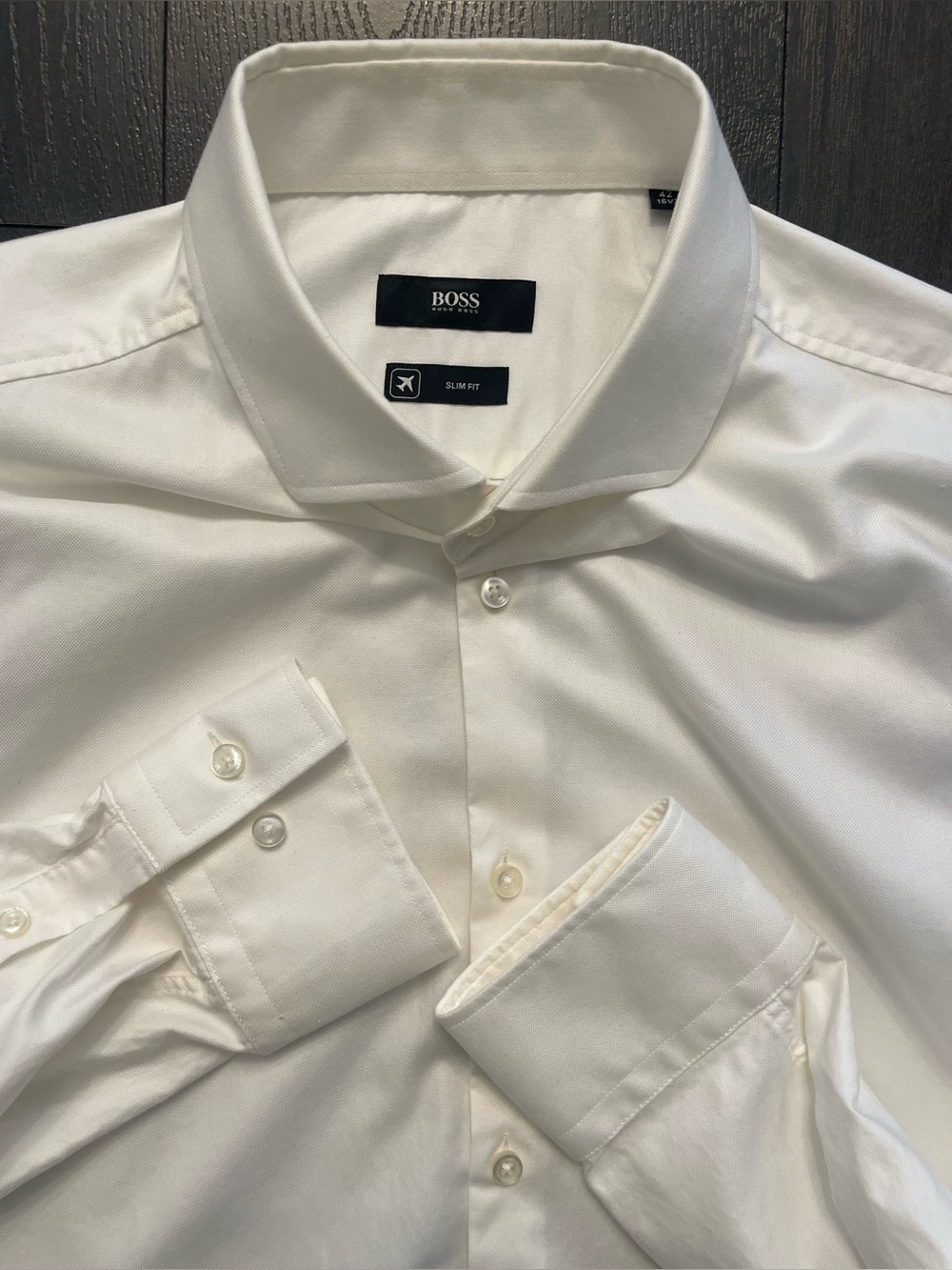Hugo Boss - all cotton white dress shirt Size 42 (16.5”neck)